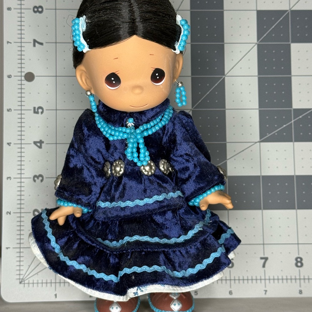 Blue and Turquoise Doll with Braided Hair